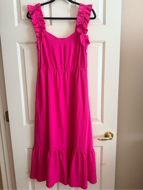 Kensie Other - Kensie Hot Pink Ruffle Strap Casual Dress